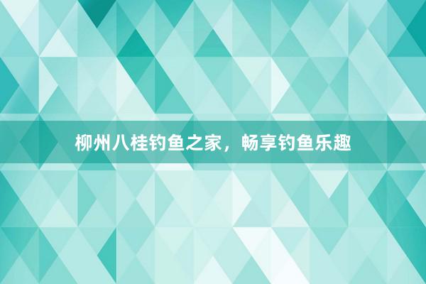 柳州八桂钓鱼之家，畅享钓鱼乐趣